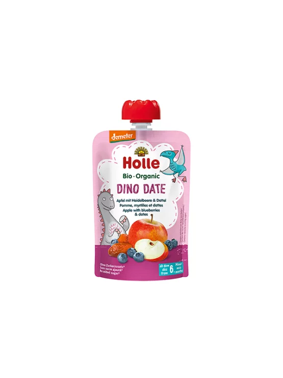 Apple Blueberry Date Purée Dino Date Organic 100g Holle