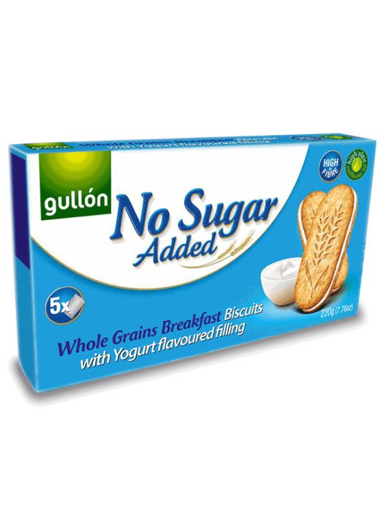 Whole Grain Biscuits Yoghurt Filling - No Added Sugar 220g Gullon