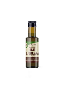 Nutrigold organic cold pressed hazelnut oil in a dark glass bottle of 100ml