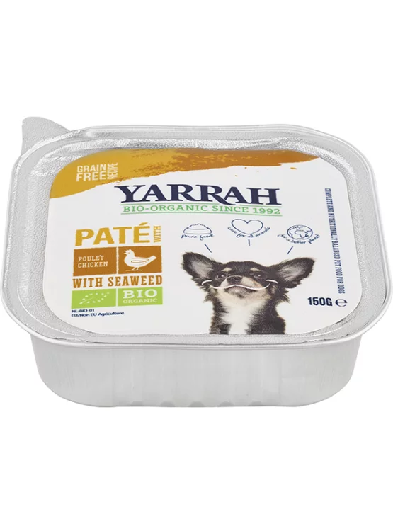 Dog Food Chicken P t With Seaweed Organic 150g Yarrah